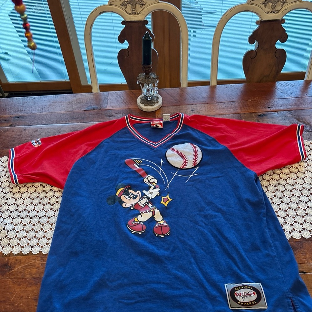 Vintage Disney Athletics Vintage Mickey Baseball Tee.  Size XL. Runs Small.